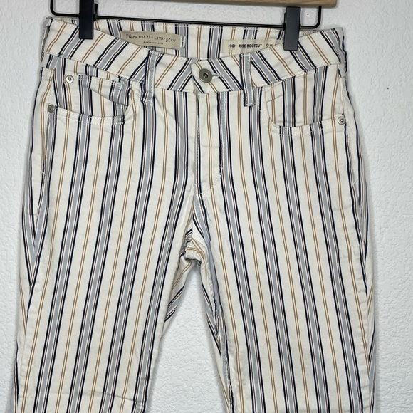 Pilcro and the Letterpress jeans cream with stripes sz 26 raw hem - Picture 3 of 10